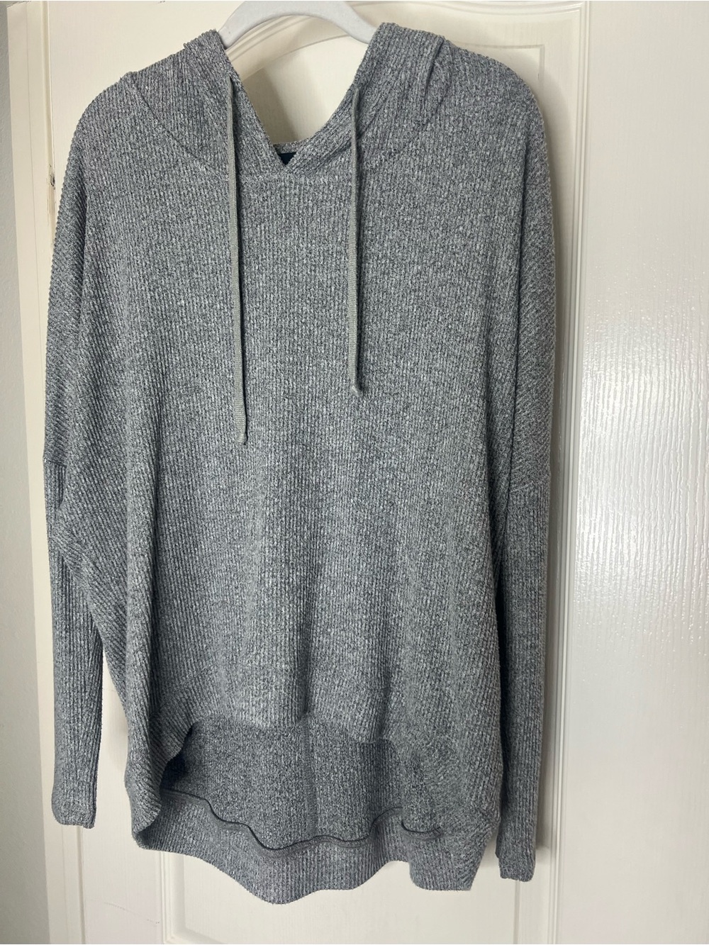 Fifteen Twenty Gray Hooded Knit Poncho Sweater